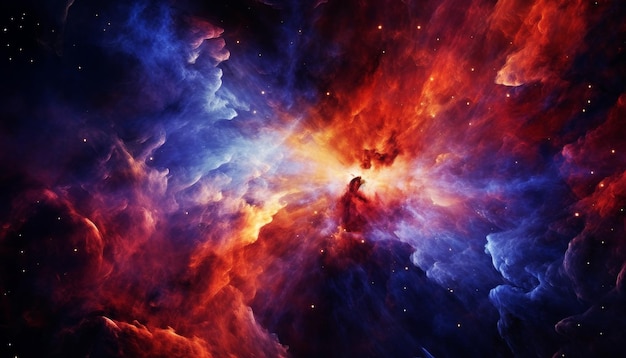 Foto swirling nevel in de ruimte met glinsterende sterren licht stoffige stapels kleurrijke explosie generatieve ai