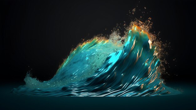 Photo swirling paint waves elegance