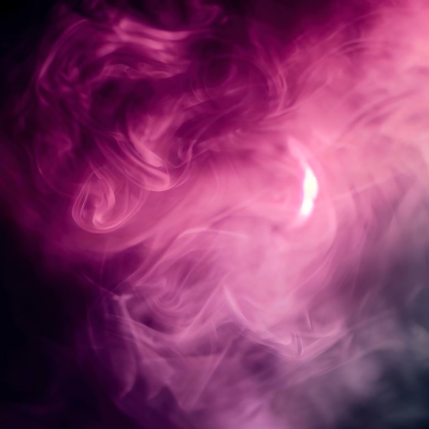 Photo swirling pink magenta purple fog on hazy dark background