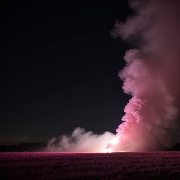 Swirling pink magenta purple fog on hazy dark background