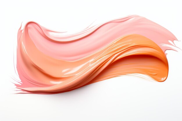 Photo swirling pink and orange elixir on white canvas on white or png transparent background