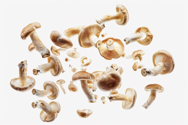 Photo swirling porcini mushrooms in isolation