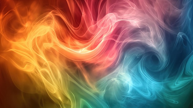 swirling and pulsating abstract smoke with vibrant colors