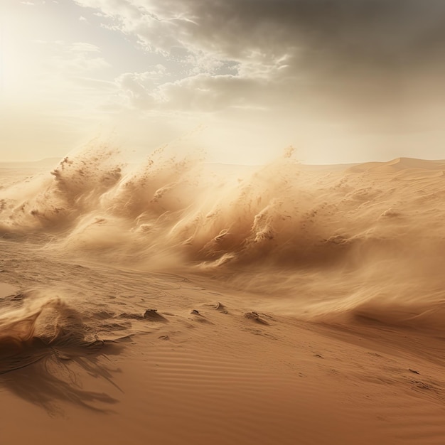 Swirling Sandstorm in Desert