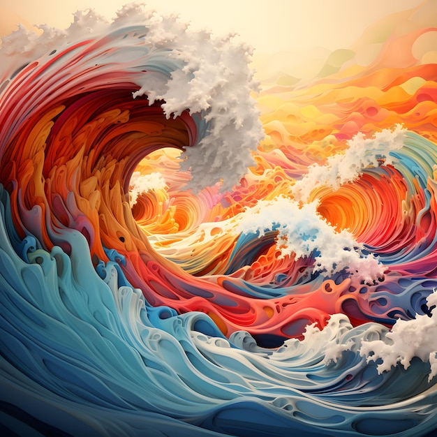 A swirling vortex of vibrant colors and shapes