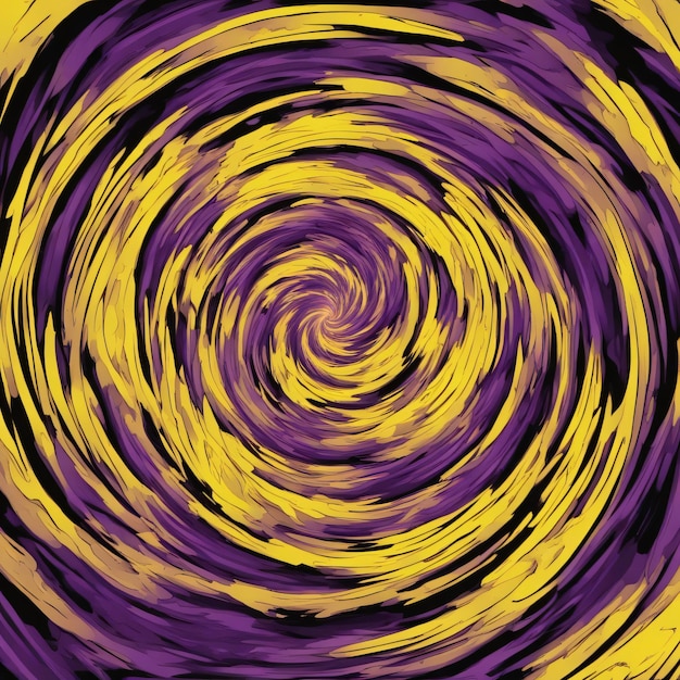 Photo swirling vortex of yellow and purple lightning