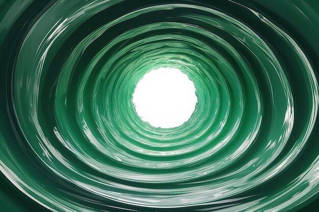 Swirling water funnel round water tunnel green color d illustration