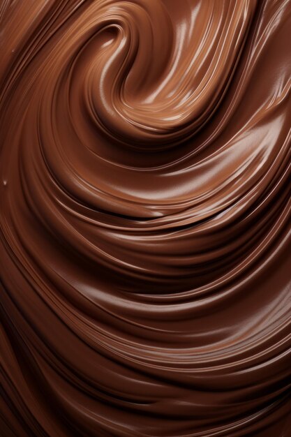 Swirls of chocolate cream as a background Hot chocolate