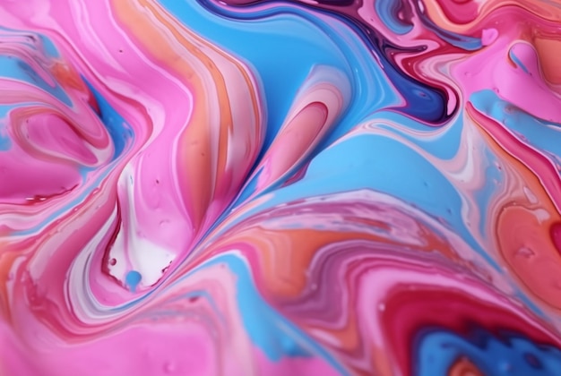 Swirls of multicolore marbleliquid marble texture generative ai