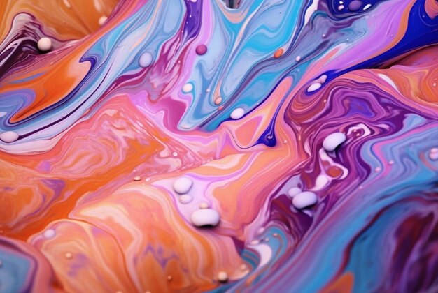 Photo swirls of multicolore marbleliquid marble texture generative ai