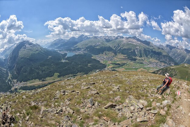 Swiss alps glacier view in Engadina