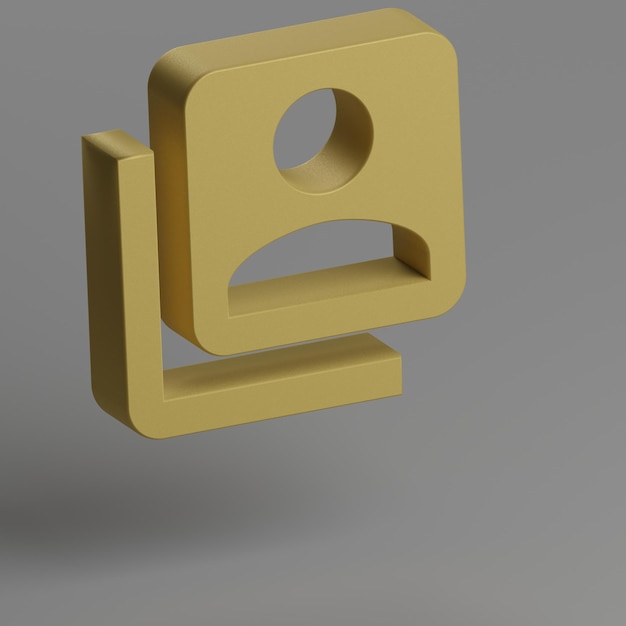 Фото Икона переключения учетной записи желтый символ социальные иконы на сером фоне 3d рендеринг иллюстрация backg