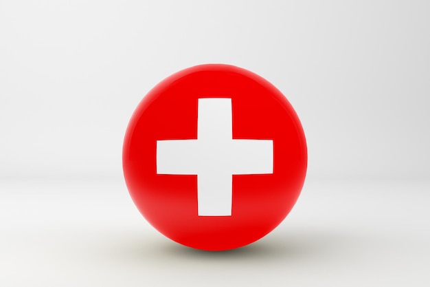 Switzerland Flag In White Background