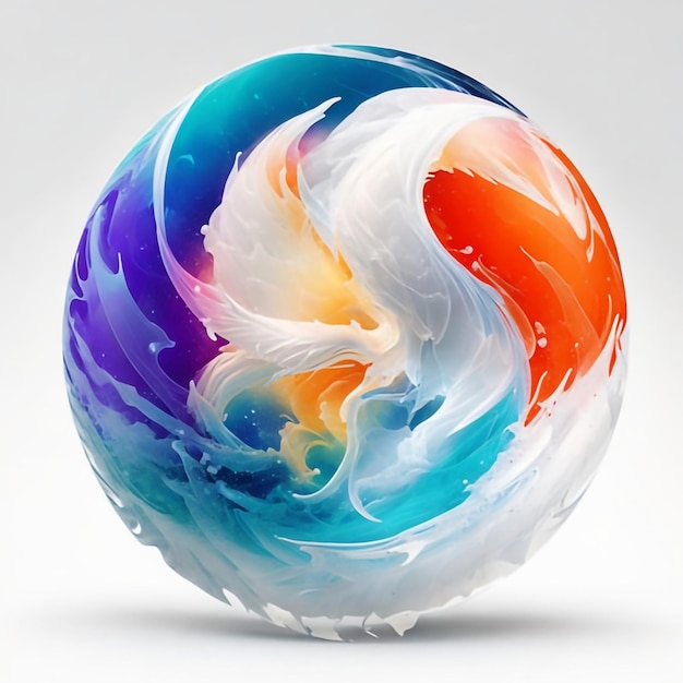 The swoosh of colors and white fox ai generative