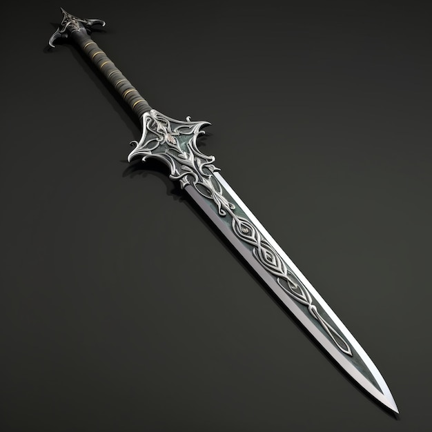 a sword on black background