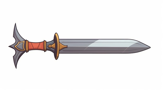 Photo sword knight weapon cartoon vector icon illustration weapon object icon concept isolated flat