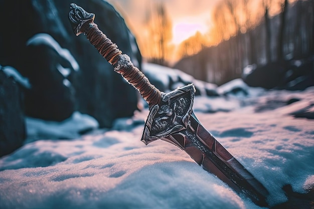 A sword in the snow