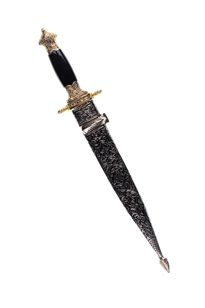 меч с ножнами на белом фоне