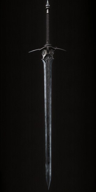 Photo a sword with a sword in the middle of it