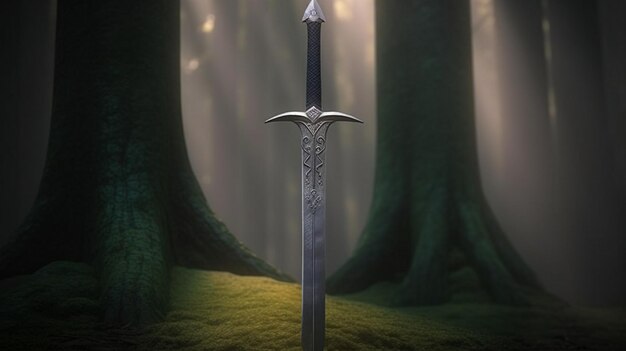 Photo a sword with the word sword on it