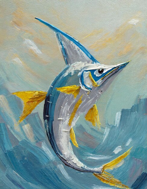 Swordfish abstract art painting