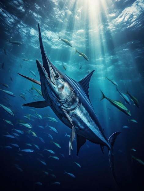 Swordfish in its Natural Habitat Wildlife Photography Generative AI