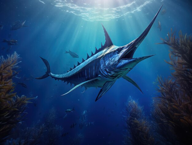 Swordfish in its Natural Habitat Wildlife Photography Generative AI