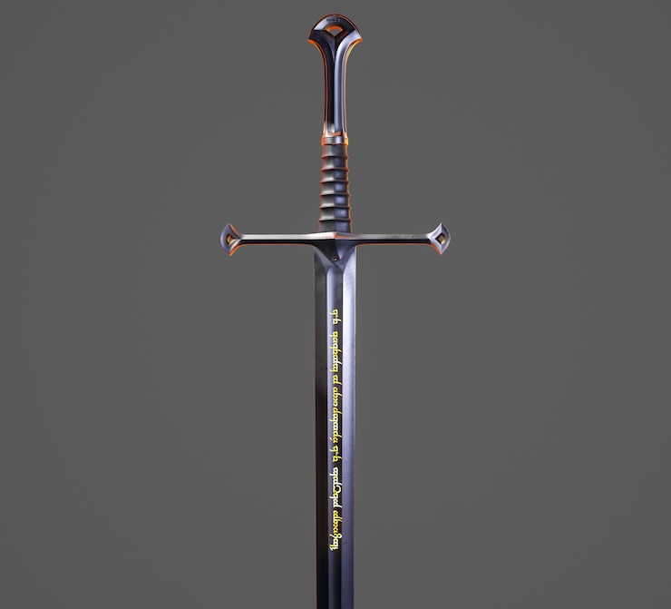 Photo swords on a white background. 3d illustration