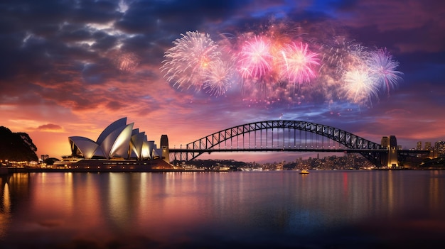 Sydney Harbour Bridge Fireworks Opera House Australia