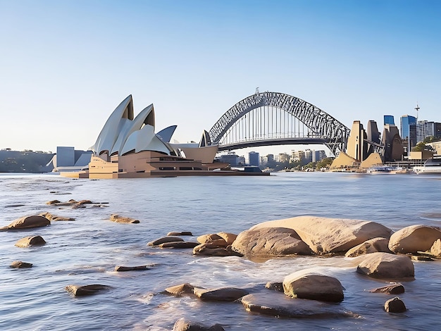 The Sydney Opera House crosses the river ai generated