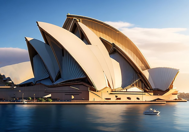 Sydney Opera House en Skyline Een luchtbeeld met de stad op de achtergrond