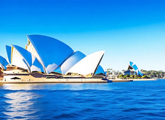 Sydney Opera House in Australië op een zonnige dag Sydney Opera House bij de haven in Australië