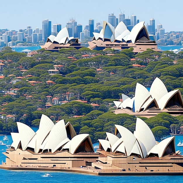 Photo the sydney opera house is located in sydney harbour