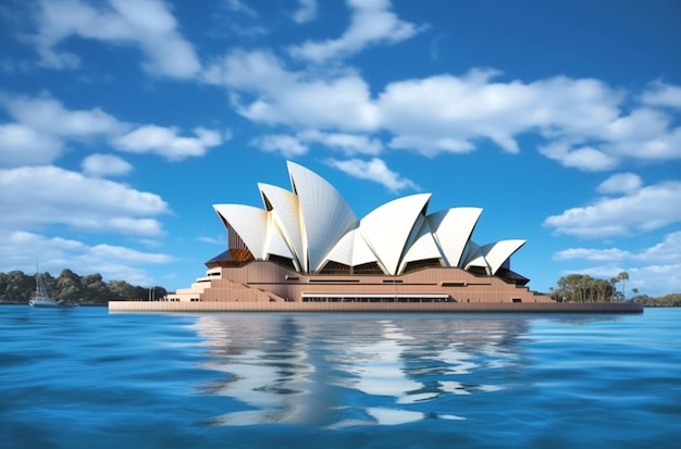 sydney opera house is seen through a cloudy sky