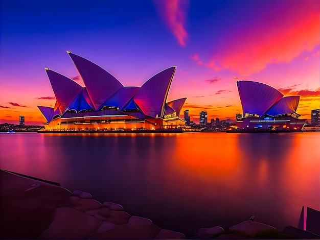 Sydney Opera House sunset view generated by AI