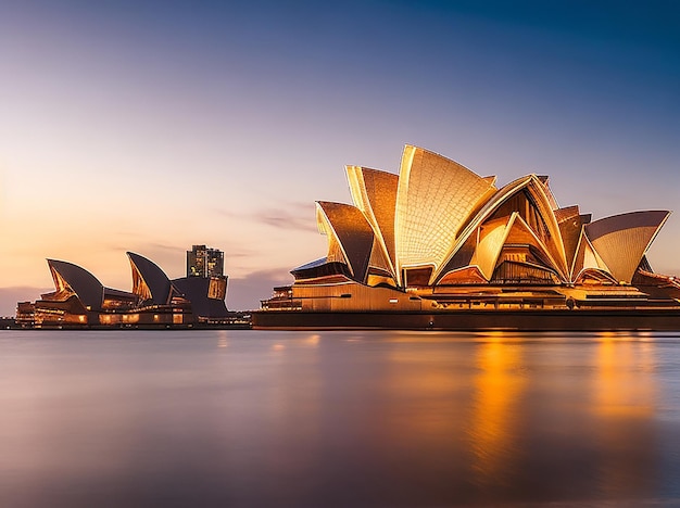 Сиднейский оперный театр на закате