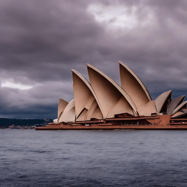 The Sydney Opera House With Cloudy Weather Generative Ai