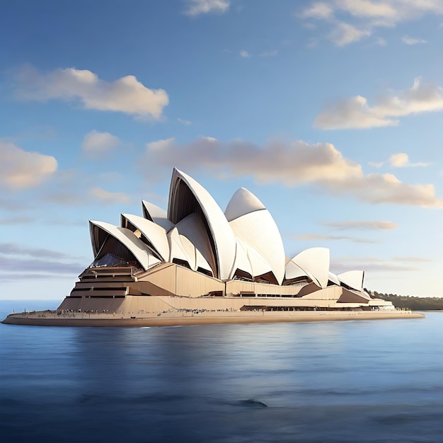 Sydney skyline in bij schemering opera house australië ai gegenereerd