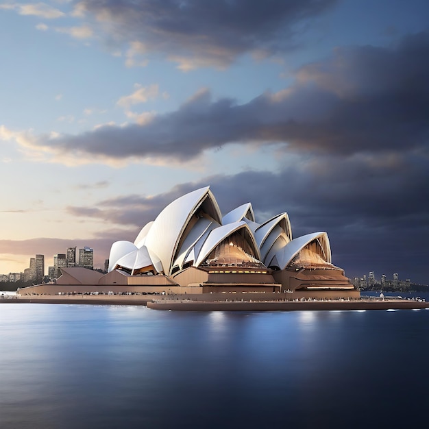 sydney skyline in at twilight opera house australia ai generated