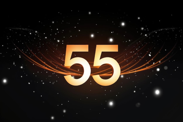 Symbol 55 on an abstract cosmic background