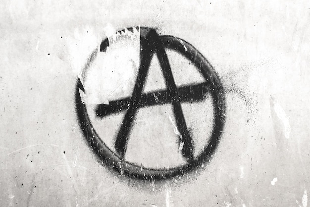 Photo symbol of anarchy painted on a wall