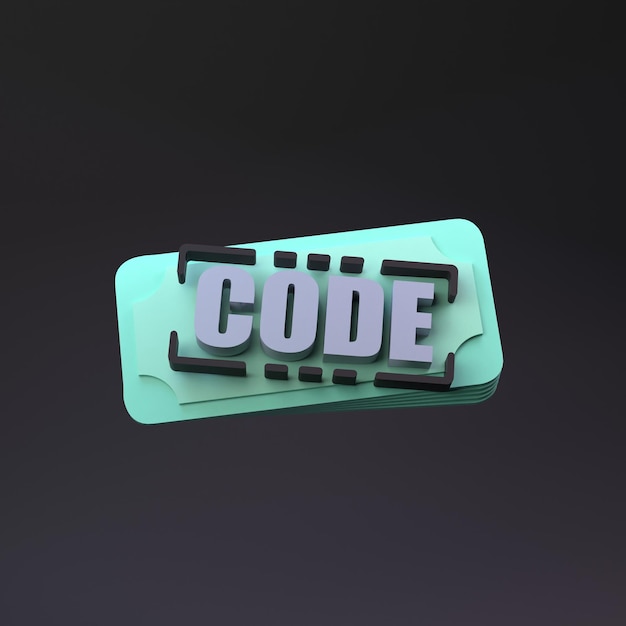 Symbol of code and money The concept of payment for programming 3d render