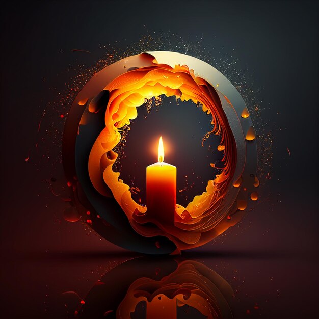 Symbol of the Festival of Lights with a candle