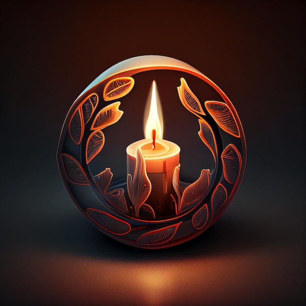 Symbol of the Festival of Lights with a candle