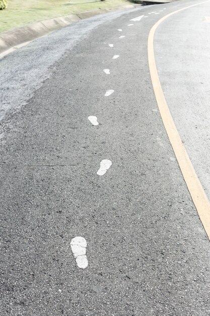 symbol foot walk lane on road