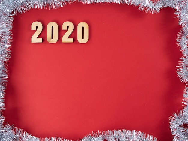 Symbol from number 2020 on red background