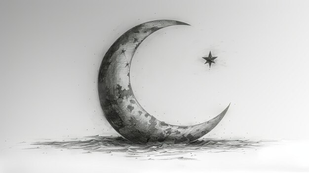 Photo the symbol of the holy holiday of eid aladha a crescent moon and a star the halal symbol illustration