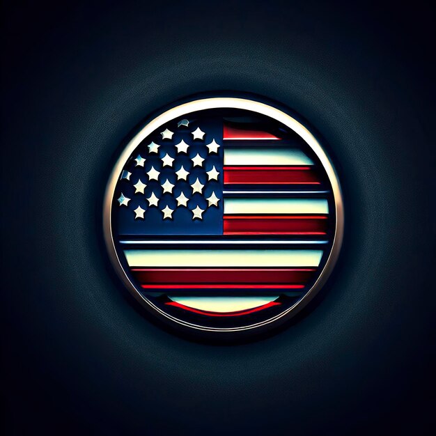 symbol or icon of flag of the USA dark background