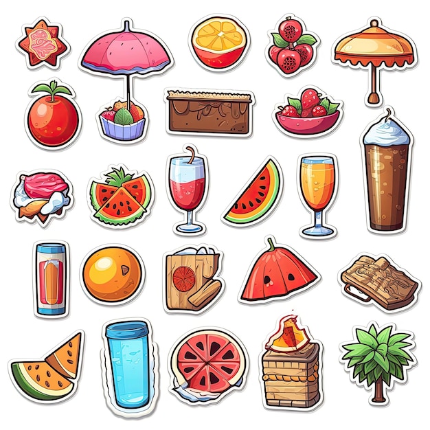 symbol illustration summer set icon art drawing design black background vintage retro gr