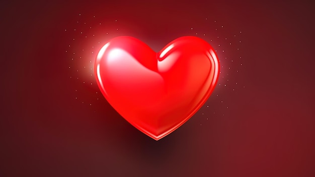 symbol of love and valentine's red heart shape isolated on red background